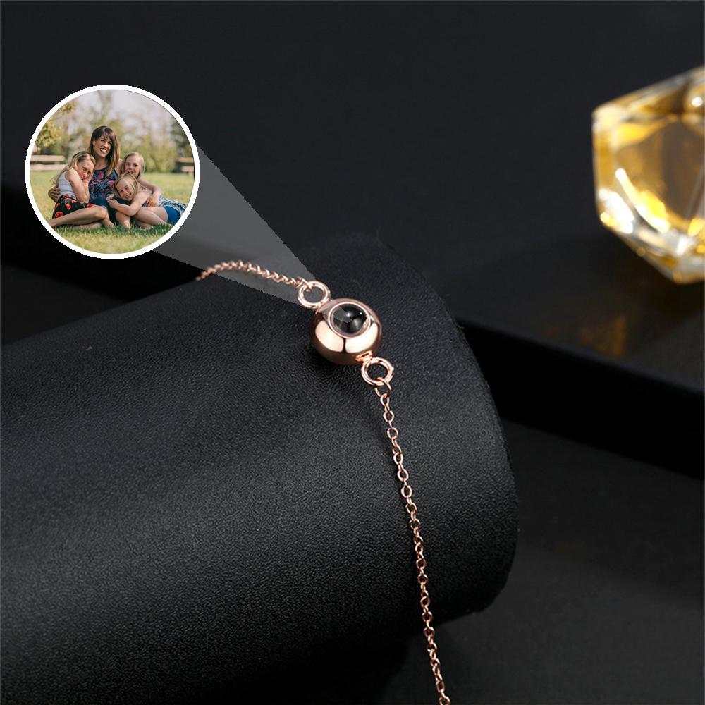 Custom Projection Picture Bracelet, Personalized Memorial Photo Jewelry