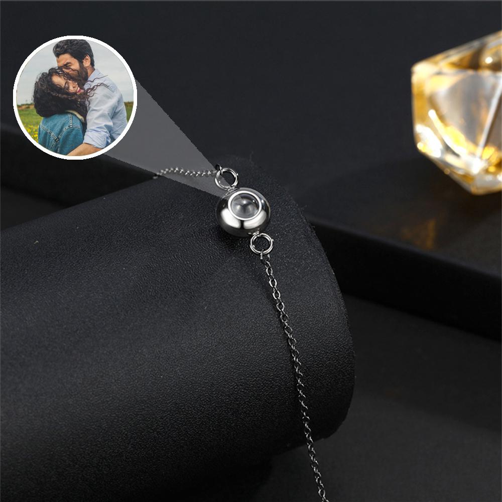 Custom Projection Picture Bracelet, Personalized Memorial Photo Jewelry