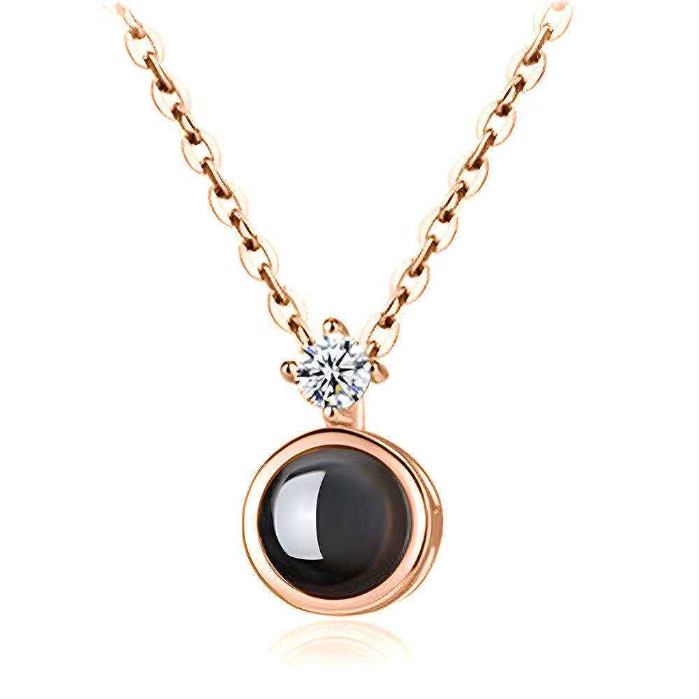 Personalized Photo Projection Necklace, Custom Memorial Picture Pendant Jewelry