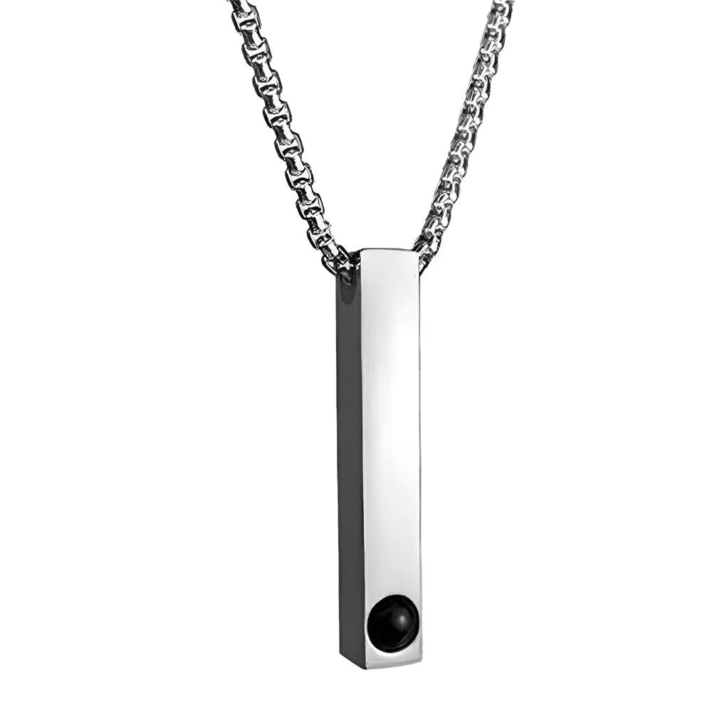 Bar Necklace, Custom Photo Projection Necklace, Personalized Picture Jewelry