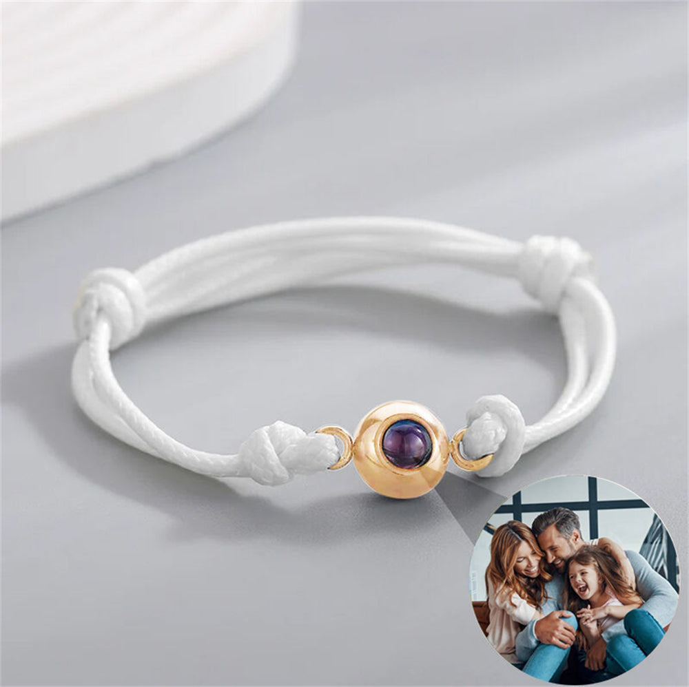 Custom Photo Projection Bracelet, Bracelet With White Cord