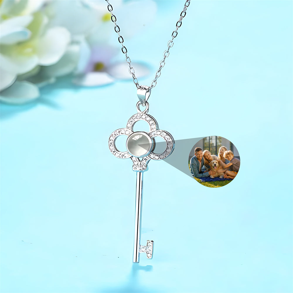 Personalized Photo Projection Necklace, Key Necklace