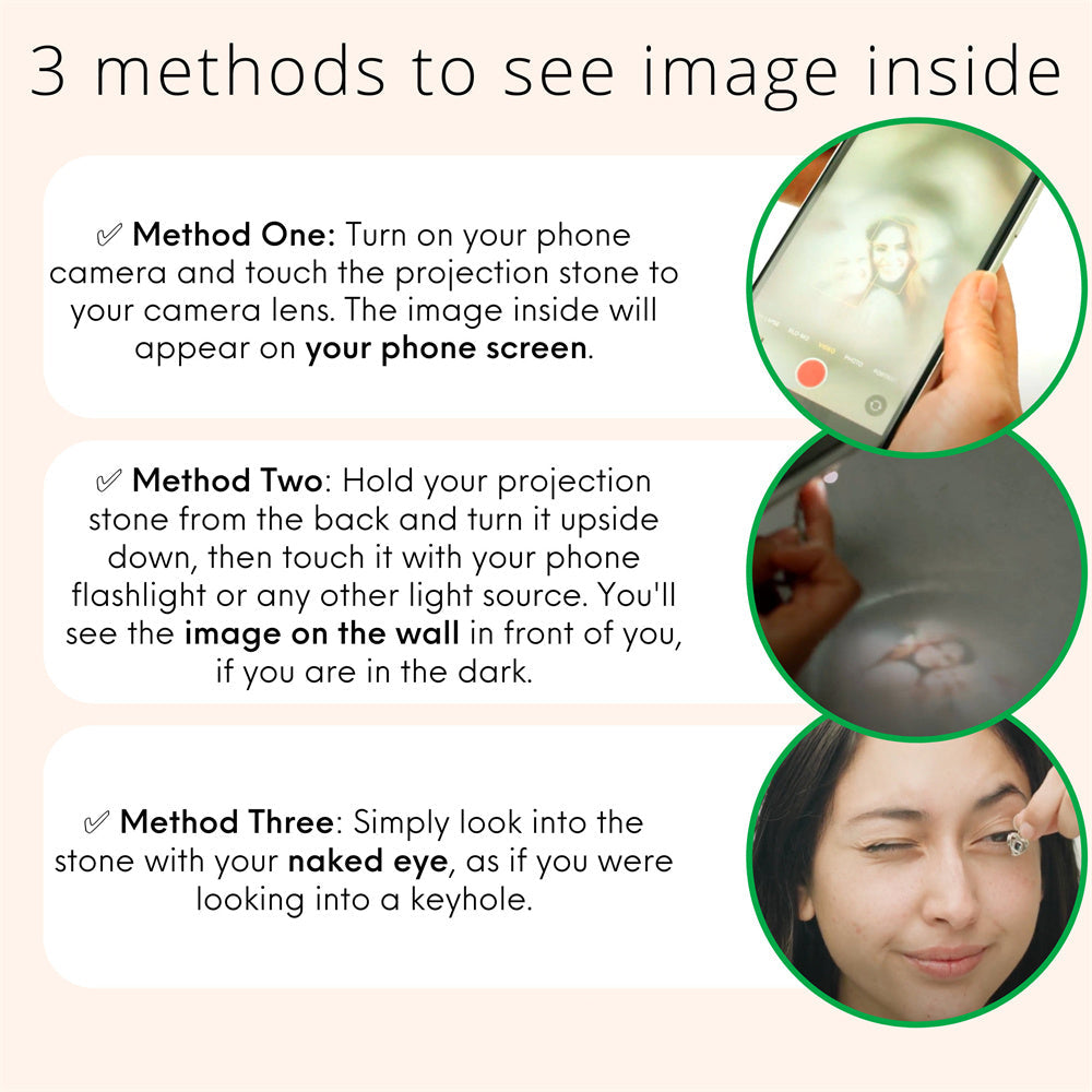 Custom Geometry Photo Projection Necklace, Personalise Picture Pendant