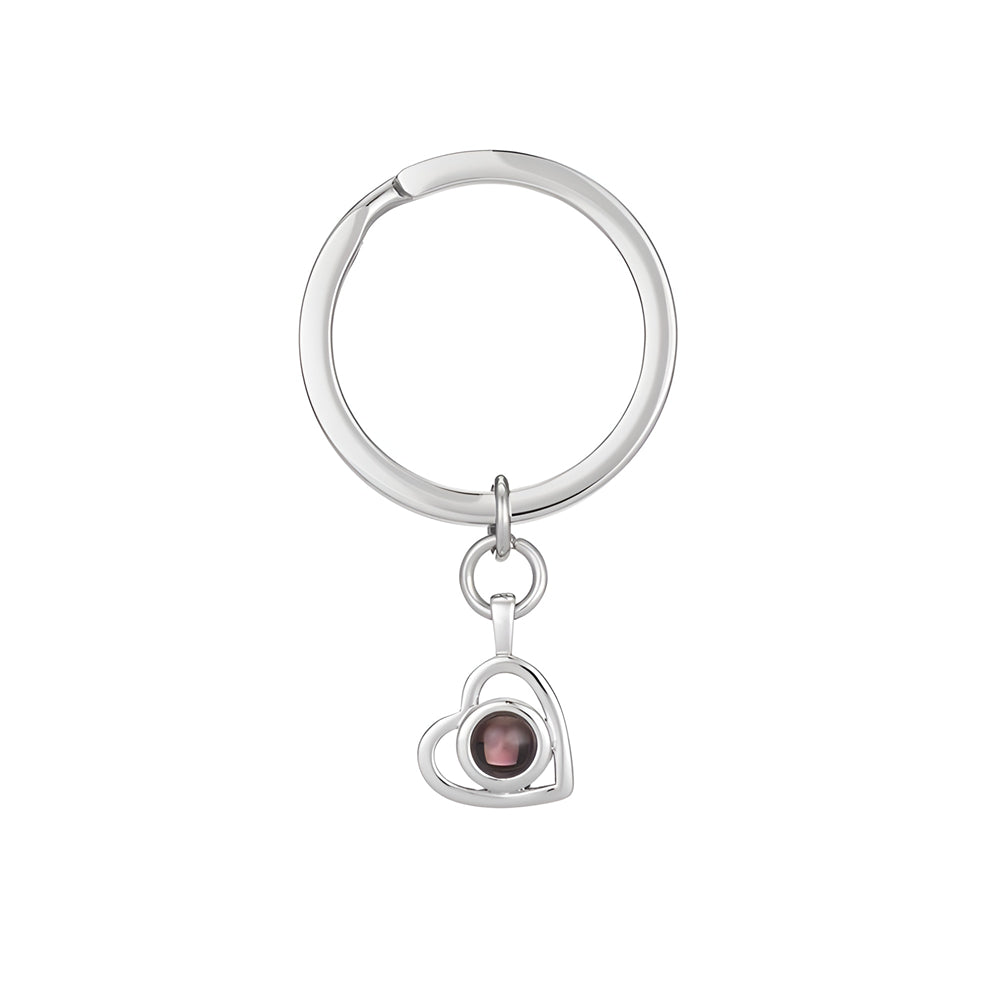Personalised Projection Picture Keychain, Custom Photo Heart Keyring