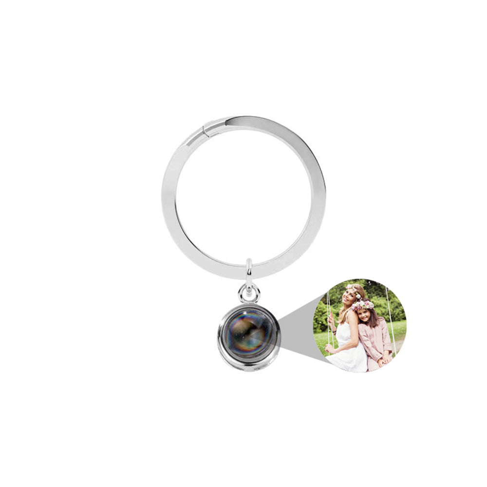 Custom Projection Photo Keychain, Personalised Memorial Picture Keyring