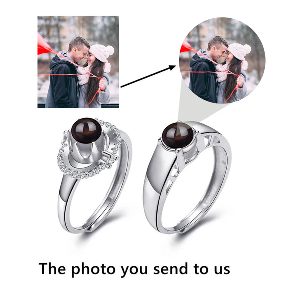 Personalized Photo Projection Ring, Gift For Couple