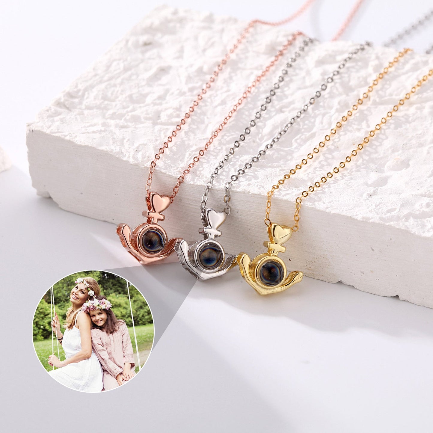 Personalized Anchor Photo Projection Necklace