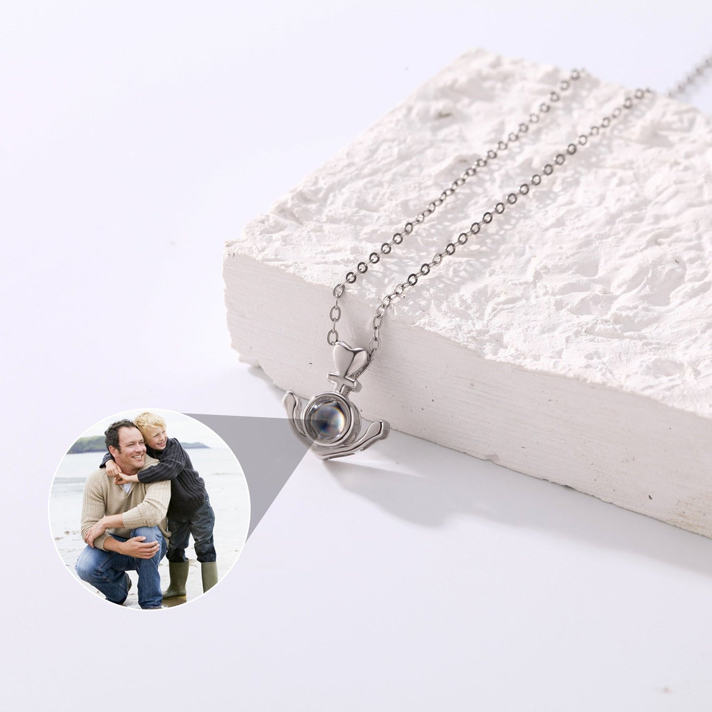 Personalized Anchor Photo Projection Necklace