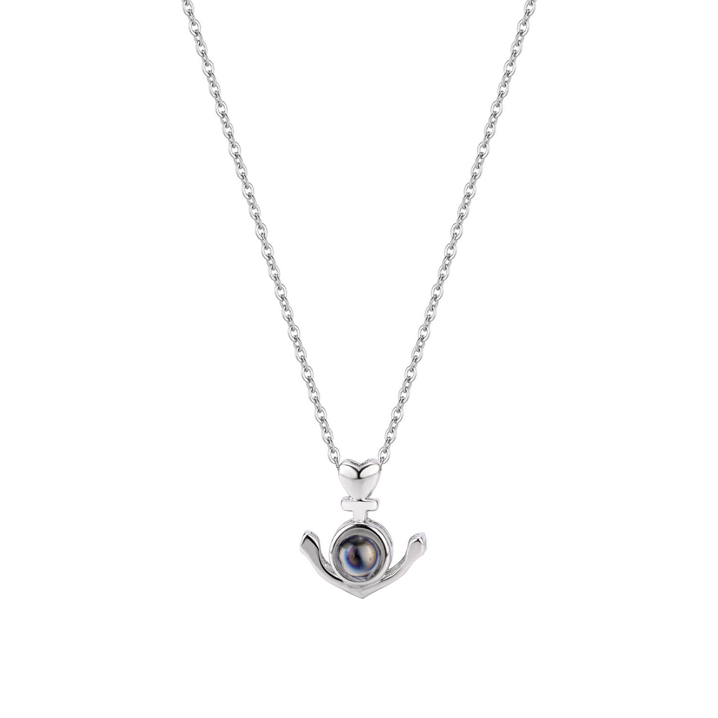 Personalized Anchor Photo Projection Necklace