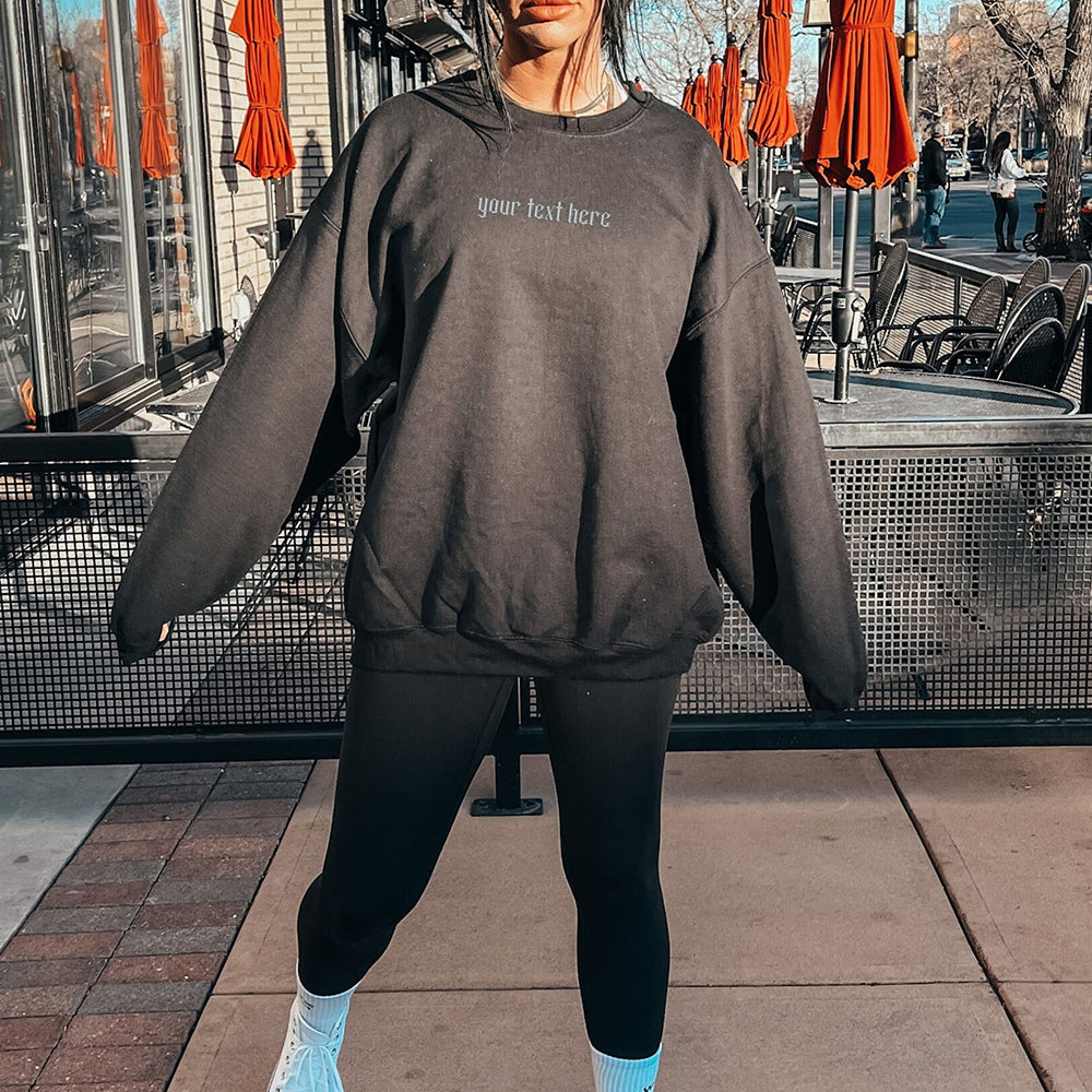 Embroidered Custom Crewneck Monochromatic Sweatshirt
