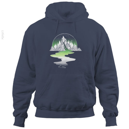 Aromantic Mountain River Hoodies By @Silviaro