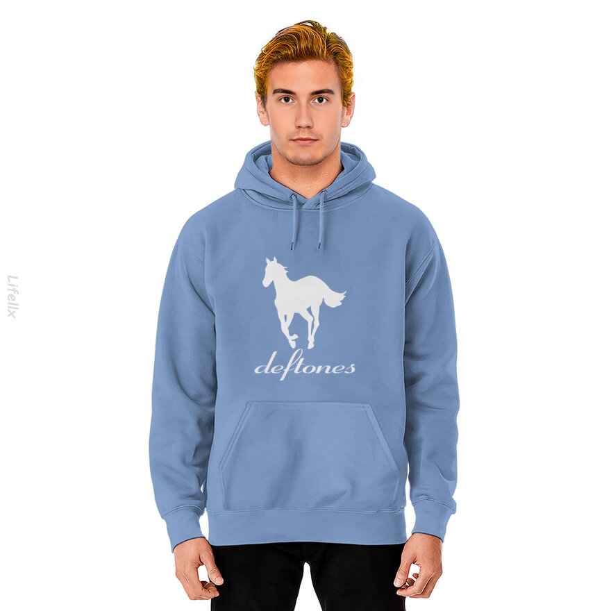 Vintage Deftone White Pony Kapuzenpullover von @Breez