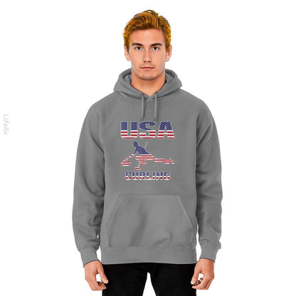 USA Team Curling Rock Winter Sport Gift Hoodies By @Breez