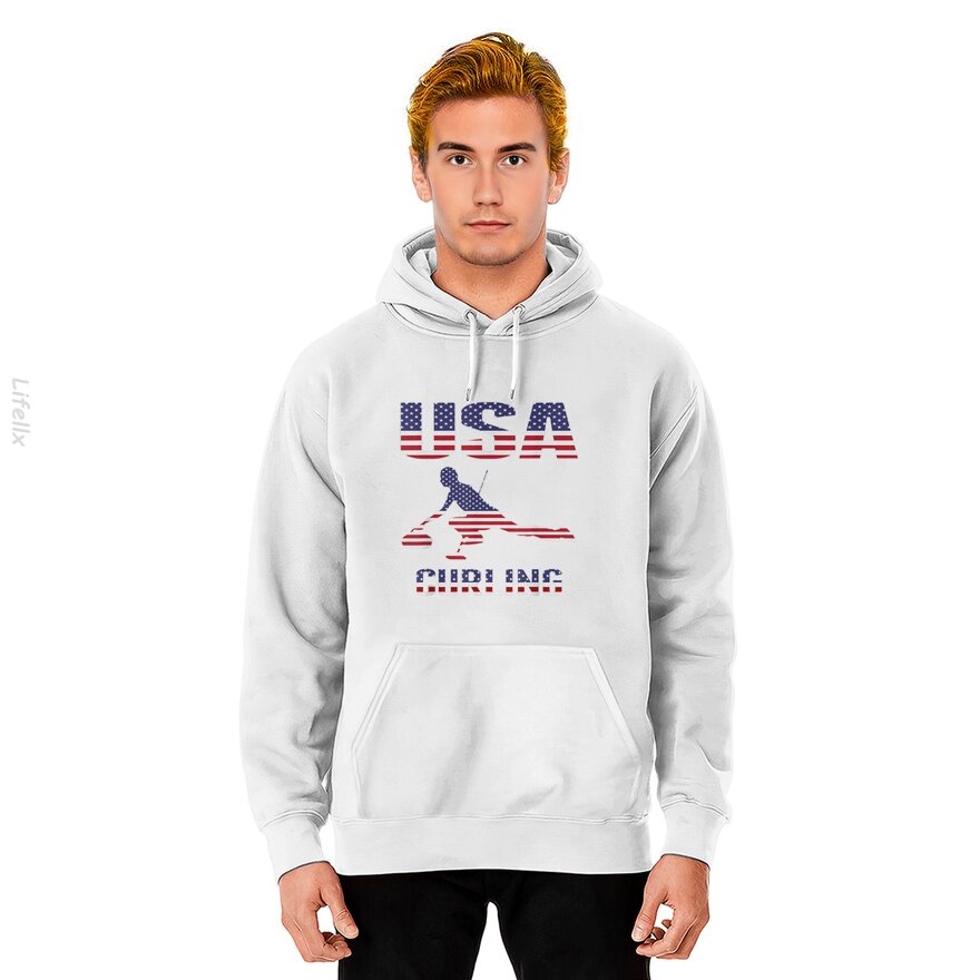 USA Team Curling Rock Winter Sport Cadeau Hoodies door @Breez