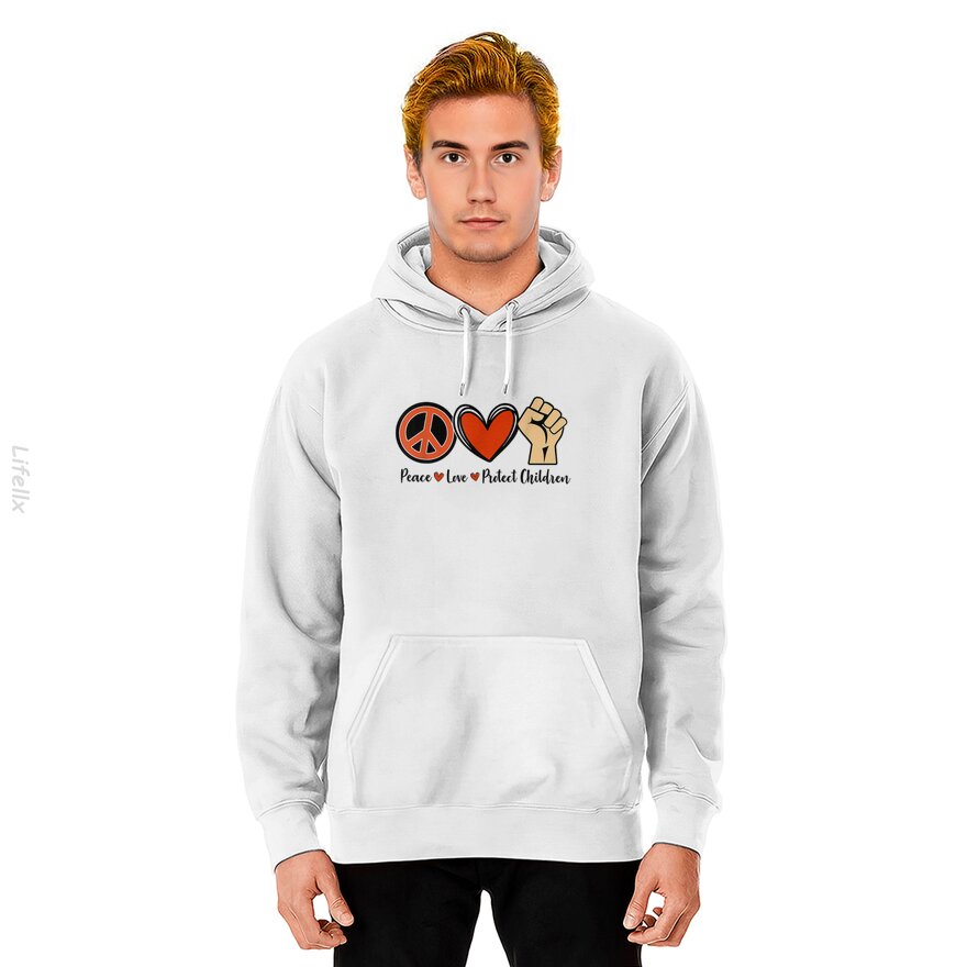 Protect Our Kids End Guns Violence Orange Peace sign Hoodies By @Breez