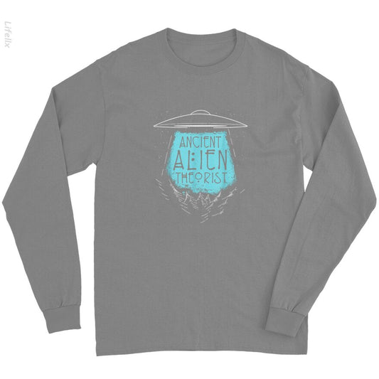 Ancient Alien Theorist Aliens Believer Conspiracy Nerd UFO Long Sleeves By @Silviaro