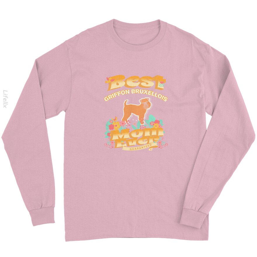 Dog Moms Best Griffon Bruxellois Mom Long Sleeves By @Silviaro