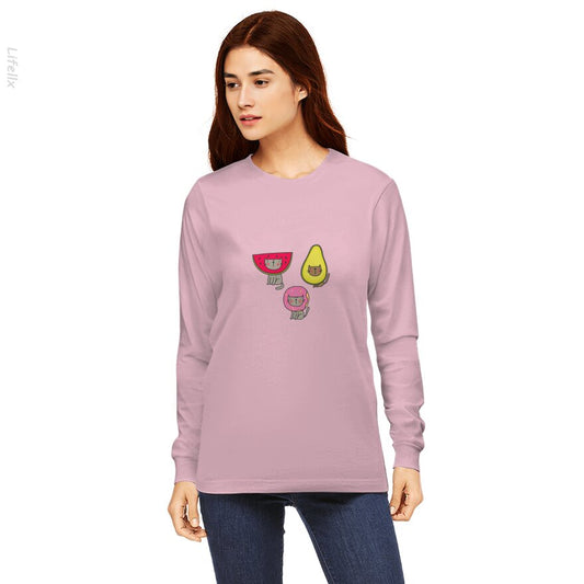 Cat Watermelon Avocado Doughnut Cat Long Sleeves By @Silviaro