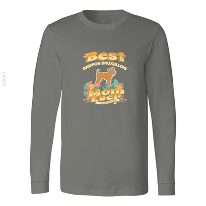 Dog Moms Best Griffon Bruxellois Mom Long Sleeves By @Silviaro