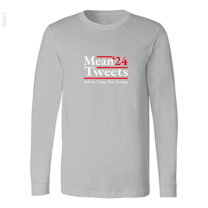 Mean Tweets 2024 Pro Donald Trump '24 Anti Biden Long Sleeves By @Silviaro