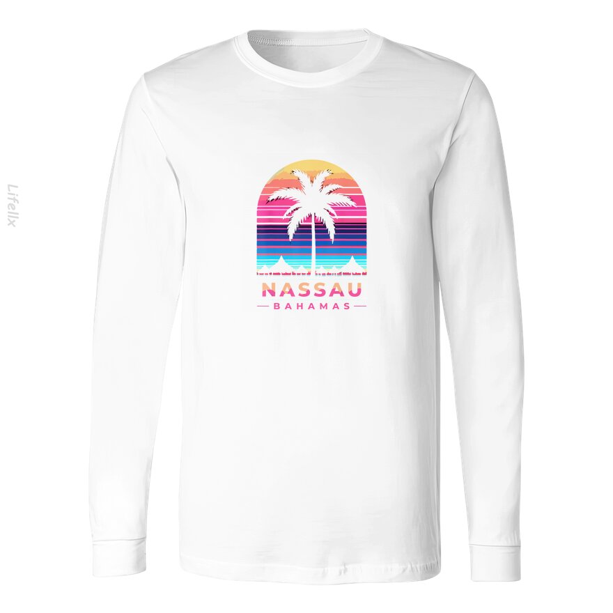 Nassau Bahamas Palmen Langärmlige Shirts von @Silviaro