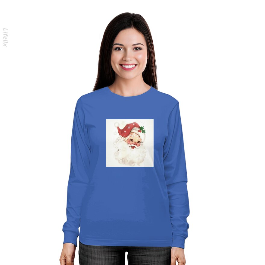 red retro vintage santa Long Sleeves By @Silviaro