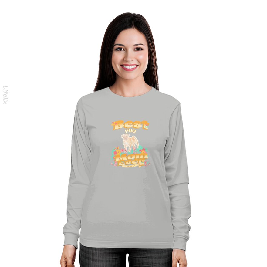 Dog Moms Best Pug Mom - Dog Mom, Dog Owner Gifts Long Sleeves By @Breez