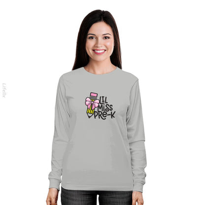 Kids Little Miss Pre-K Back to School Pre Kindergarten Long Sleeves By @Breez