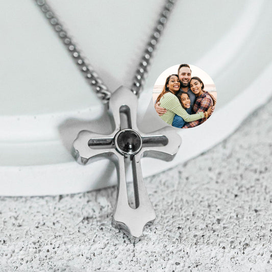 Collana con proiezione di foto personalizzata Gioielli a croce personalizzati