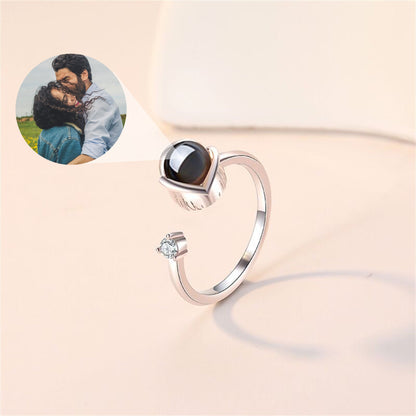 Anillo Personalizado Proyección de Foto, Anillo Personalizado Tulipán