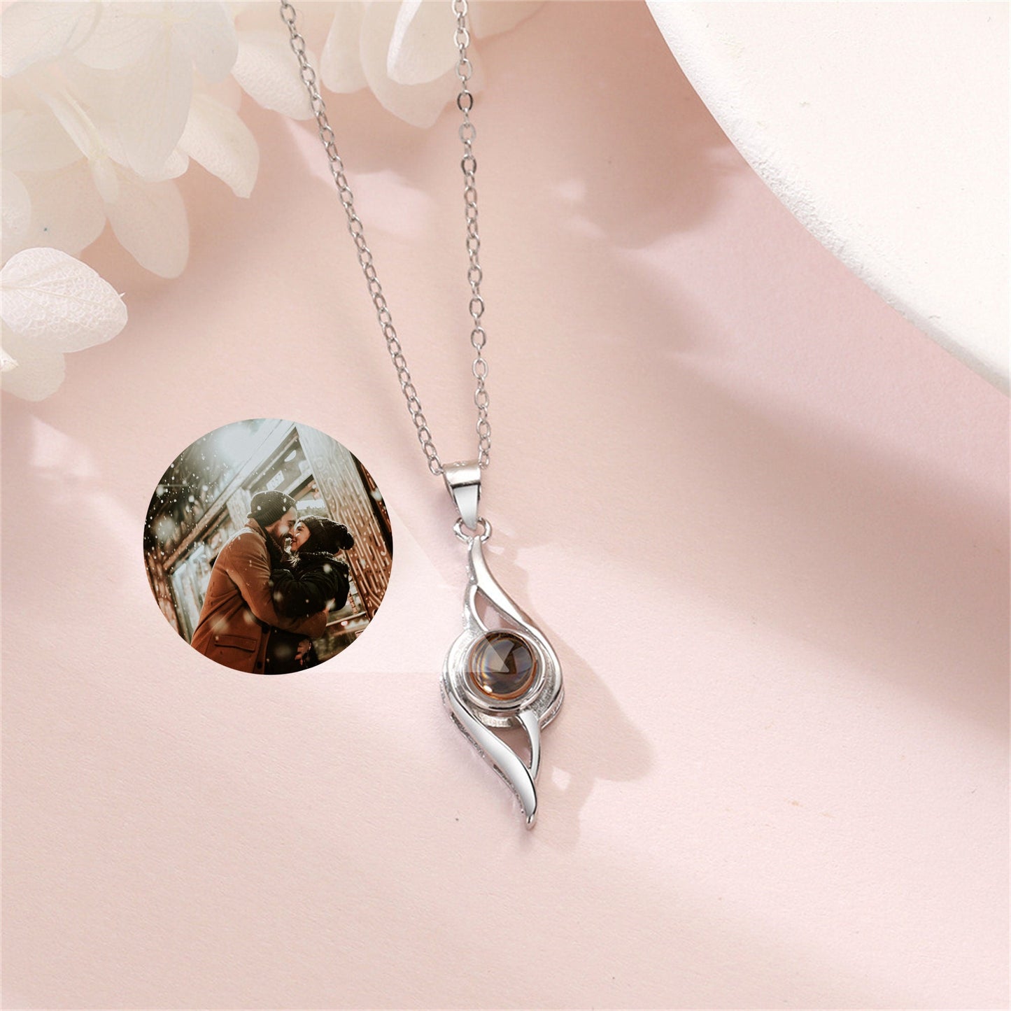 Collier de projection d'oiseaux personnalisé, pendentif photo commémoratif personnalisé