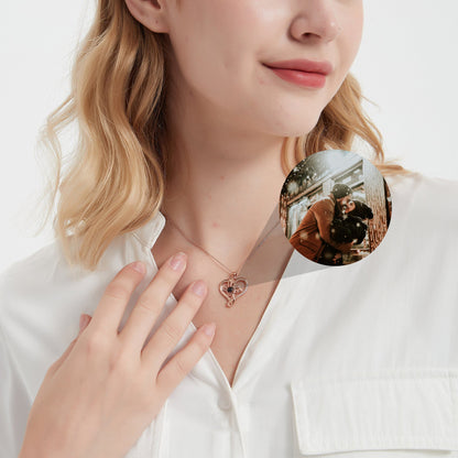 Collier de projection de cœur de papillon, pendentif photo commémorative personnalisé