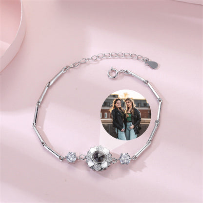 Bracciale con proiezione del cuore, gioielli con immagine commemorativa personalizzata, bracciale con foto interna personalizzata