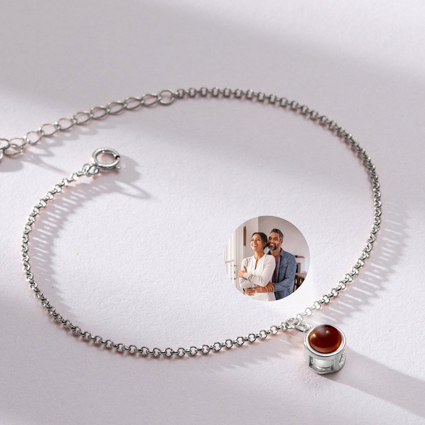 Custom Foto Projectie Armband, Minimalistische Gedenkfoto Sieraden