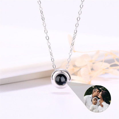 Collana con proiezione di foto personalizzata, collana a forma di cerchio I love you