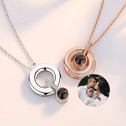 Ronde ketting, gepersonaliseerde foto projectie ketting