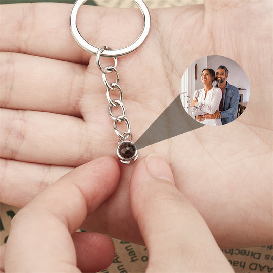 Gepersonaliseerde foto projectie sleutelhanger, Custom Memorial foto sleutelhanger