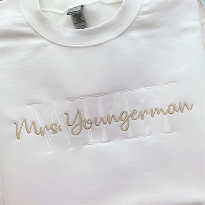 Personalized Future Mrs Embroidered Sweatshirt, Bride Sweatshirt, Gift for Her