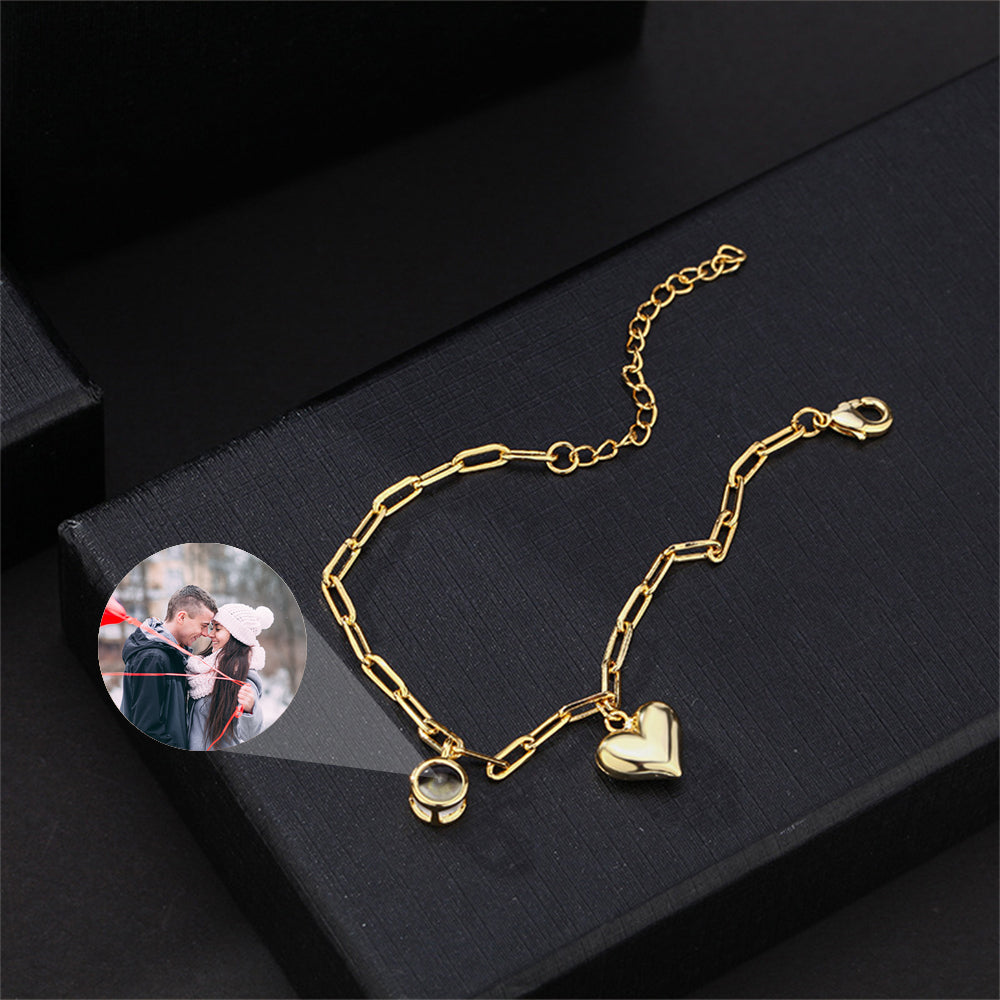 Pulsera Proyección de Foto Personalizada con Corazón