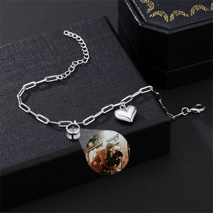 Pulsera Proyección de Foto Personalizada con Corazón