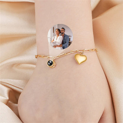 Pulsera Proyección de Foto Personalizada con Corazón