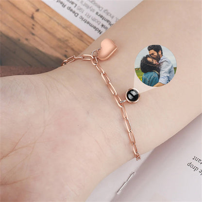 Pulsera Proyección de Foto Personalizada con Corazón