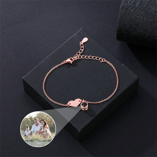 Custom Gift Initialen Foto Armband Projectie Armband