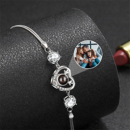 Pulsera Foto Proyección Ciervo Personalizada con Diamante