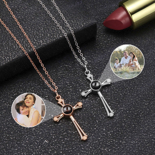 Gepersonaliseerde Kruis Foto Projectie Ketting