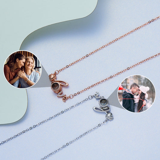 Collier de projection de photos personnalisé Pendentifs d'amour romantique