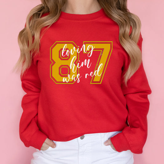 Loving Him Was Red #87 Swift & Kelce Sweatshirt