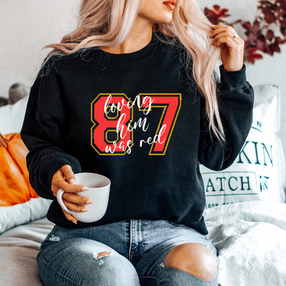 Loving Him Was Red #87 Swift & Kelce Sweatshirt