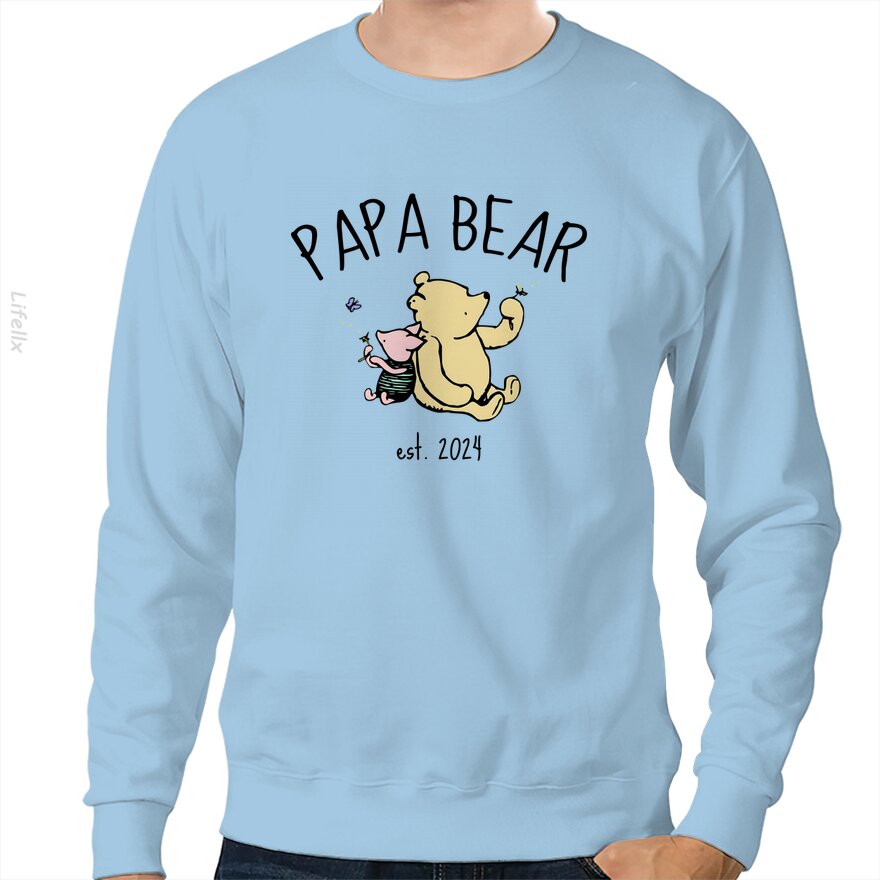 Winnie de Poeh Papa Beer Zwart Sweatshirt door @Estani