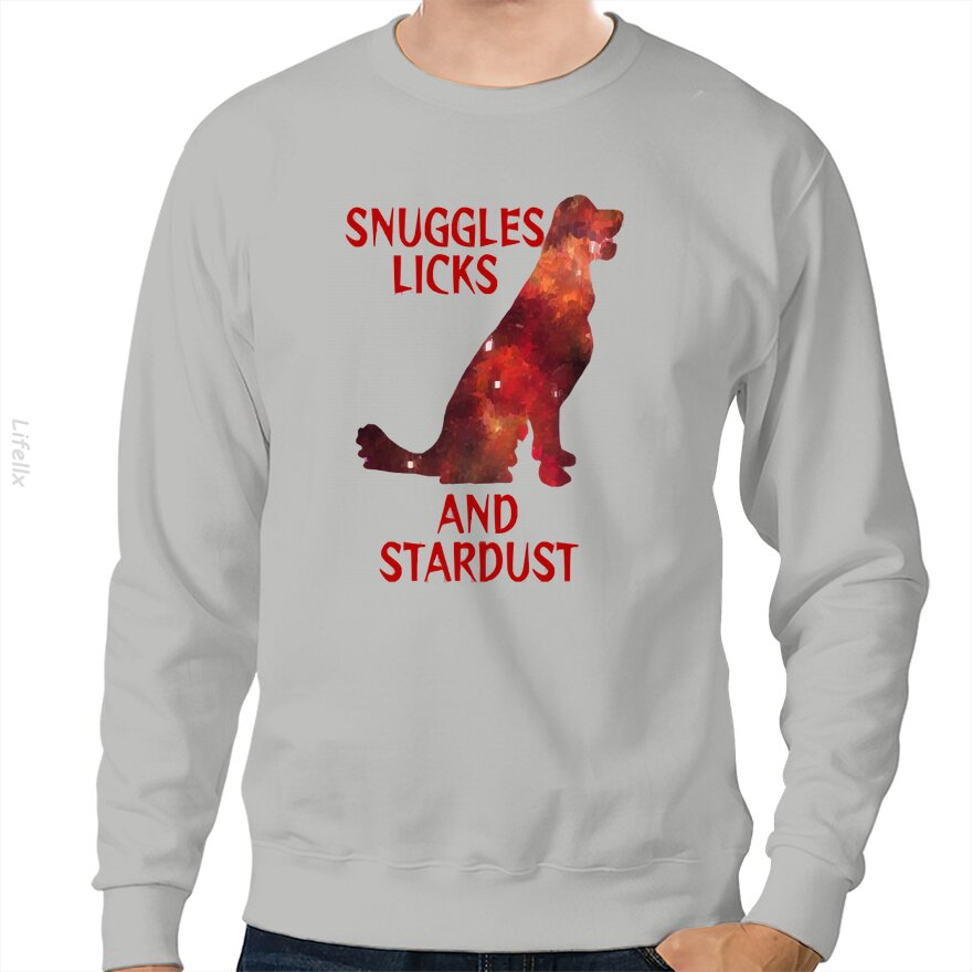 Vurige Robijnrode Golden Retriever van de Melkweg Sweatshirt door @Breez